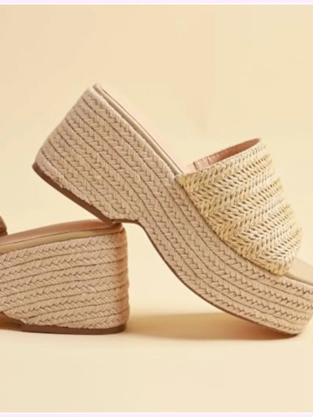 Boho Platform Espadrille Sandals Wedge Flatform Ankle Strap